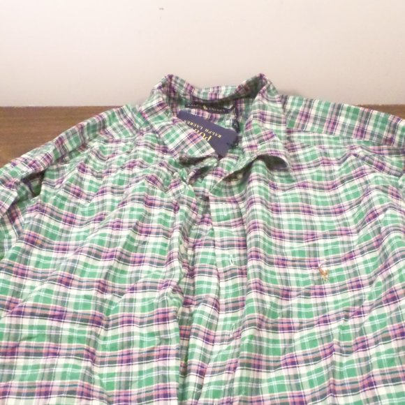 Ralph Lauren 4XB Green Plaid Button Down Mens Shirt - Picture 3 of 10